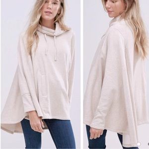 UGG Charlynne Pichot Double Knit Fleece Poncho Sweater In Oatmeal Heather